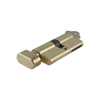 Tradco 2081 Euro Cylinder C4 Key Lock 6 Pin Key/Thumb Turn Polished Brass 