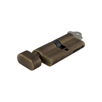 Tradco 2082 Euro Cylinder C4 Key Lock 6 Pin Key/Thumb Turn Antique Brass 