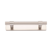 Iver Helsinki Cabinet Pull Handle with Backplate CTC 96mm Satin Nickel 20999B