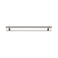 Iver Helsinki Cabinet Pull Handle with Backplate CTC 256mm Satin Nickel 21029B