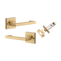 Iver Baltimore Return Lever on Square Rose Inbuilt Privacy Kit Brushed Brass 21176KIBPRIV60