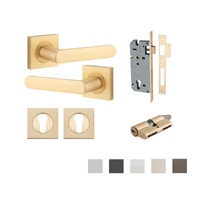 Iver Osaka Door Lever Handle on Square Rose Entrance Kit Key/Key - Available in Various Finishes