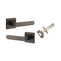 Iver Osaka Door Lever on Square Rose Inbuilt Privacy Kit Signature Brass 21181KIBPRIV60