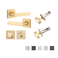 Iver Osaka Door Lever Handle on Square Rose Privacy Kit - Available in Various Finishes