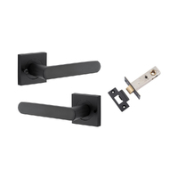 Iver Osaka Door Lever on Square Rose Inbuilt Privacy Kit Matt Black 21183KIBPRIV60