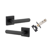 Iver Osaka Door Lever Handle on Square Rose Passage Kit Matt Black 20773KPASS60