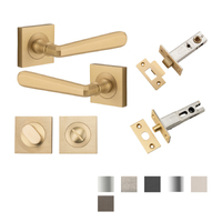 Iver Copenhagen Door Lever Handle on Square Rose Privacy Kit - Available in Various Finishes