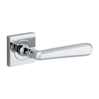 Iver Copenhagen Door Lever Handle on Square Rose Polished Chrome 21194