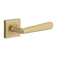 Iver Copenhagen Door Lever Handle on Square Rose Brushed Brass 21196