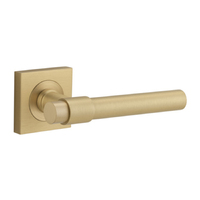 Iver Helsinki Door Lever Handle on Square Rose Brushed Brass 21206