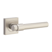 Iver Helsinki Door Lever Handle on Square Rose Satin Nickel 21209