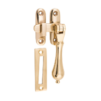 Tradco Long Throw Teardrop Casement Fastener Unlacquered Polished Brass 21383