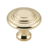 Tradco Domed Cupboard Cabinet Knob 32mm Solid Brass Polished Brass Unlacquered 21385