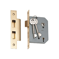 Tradco 5 Lever Mortice Lock Polished Brass 57mm 2143