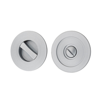 Iver Sliding Door Pull Round Privacy Brushed Chrome 21435 *Pair*