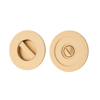 Iver Sliding Door Pull Round Privacy Brushed Brass 21436 *Pair*