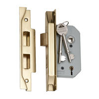 Restocking Soon: ETA Early March - Tradco Rebated 5 Lever Mortice Lock Polished Brass 46mm 2146