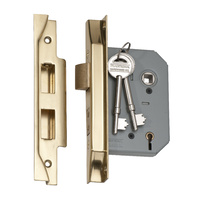 Tradco Rebated 5 Lever Mortice Lock Polished Brass 57mm 2147