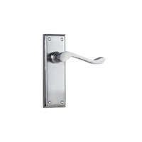 Tradco Camden Door Lever Handle on Rectangular Backplate Passage Satin Chrome 21594 - Customise to your needs