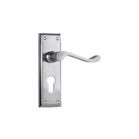 Tradco Camden Door Lever Handle on Rectangular Backplate Euro Satin Chrome 21594E - Customise to your needs