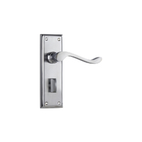 Tradco Camden Door Lever Handle on Rectangular Backplate Privacy Satin Chrome 21594P - Customise to your needs