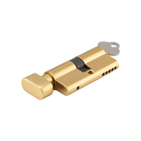 Tradco Iver Euro Cylinder Key Thumb 5 Pin 65mm Polished Brass 21610