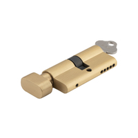 Tradco Iver Euro Cylinder and Turn 65mm Brushed and Satin Brass 21616
