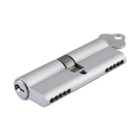 Tradco Iver Euro Cylinder Double Cylinder 5 Pin 80mm Brushed and Satin Chrome 21656