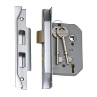 Tradco Rebated 5 Lever Mortice Lock Satin Chrome 57mm 2179