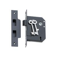 Tradco 2261MB 3 Lever Mortice Lock Matt Black 57mm