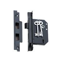 Tradco 2265MB 3 Lever Rebated Lock Matt Black 57mm