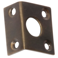 Tradco 2336AB Right Angle Keeper Antique Brass 9mm Bolt 