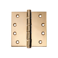 Out of Stock: ETA Mid October - Tradco 2464PB Hinge Ball Bearing Polished Brass 100x100mm