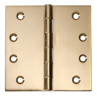 Tradco Fixed Pin Hinge Polished Brass 100mm x 100mm 2474 