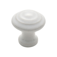 Tradco 3474WH Porcelain Knob Domed White 25mm