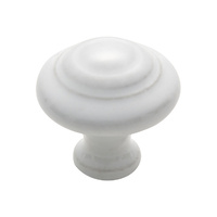 Tradco 3476WH Porcelain Knob Domed White 38mm