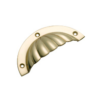 Tradco 3556PB Drawer Pull Fluted Polished Brass 90x40mm