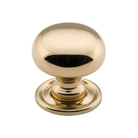 Restocking Soon: ETA End May - Tradco 3651PB Cupboard Knob SB Polished Brass 25mm