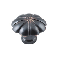 Tradco 3676AC Cupboard Knob Fluted Antique Copper 35mm