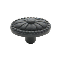Tradco 3693AF Knob Oval Fluted CI Antique Finish 54x35mm