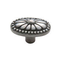 Tradco 3694PM Knob Oval Fluted CI Polished Metal 54x35mm