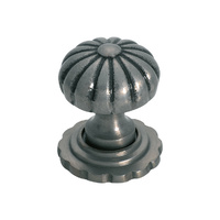 Tradco 3697PM Cupboard Knob Fluted with B Plate CI Polished Metal 38mm