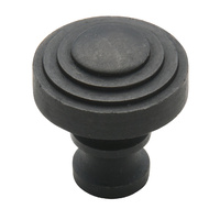 Tradco 3700AF Cupboard Knob Stepped CI Antique Finish 30mm