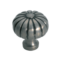Tradco 3707PM Cupboard Knob Fluted CI Polished Metal 38mm