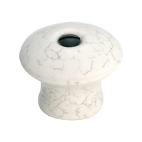 Tradco 3738IV Porcelain Knob Crazed Ivory 32mm