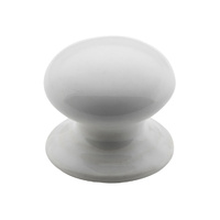 Tradco 3740WH Porcelain Knob White 30mm