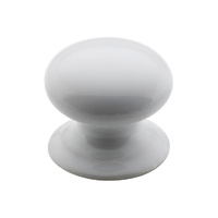 Tradco 3741WH Porcelain Knob White 35mm