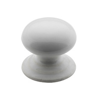 Tradco 3742WH Porcelain Knob White 38mm