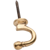 Tradco 3907PB Single Hook / Tie Back Polished Brass 45mm