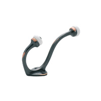 Tradco 3980AC Hat & Coat Hook Porcelain Tip Antique Copper H115-P75mm